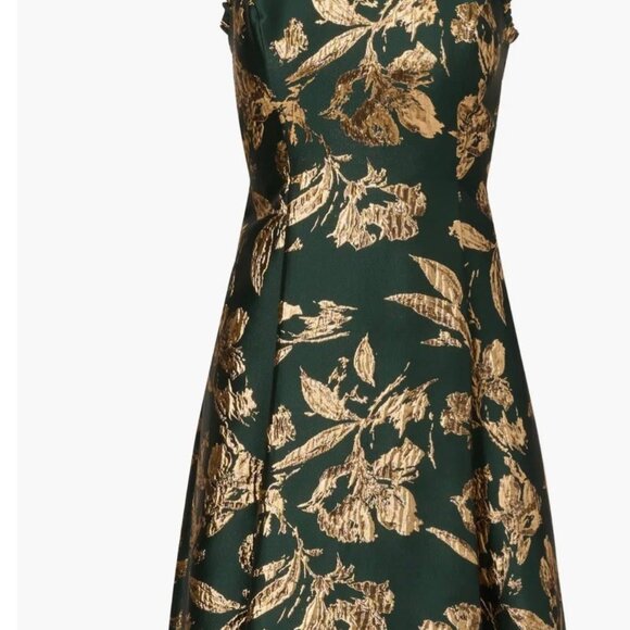 Adrianna Papell Women Ruffled Metallic Jacquard Dress, Hunter, sz 16, MSRP: 179$ - Picture 3 of 5